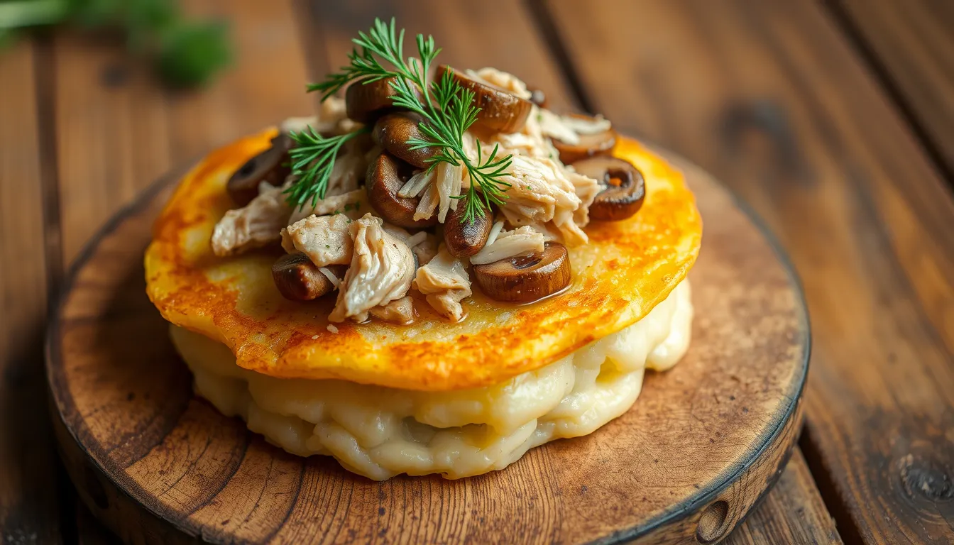 Dyruny with Mushrooms and Chicken: Savory Combo
